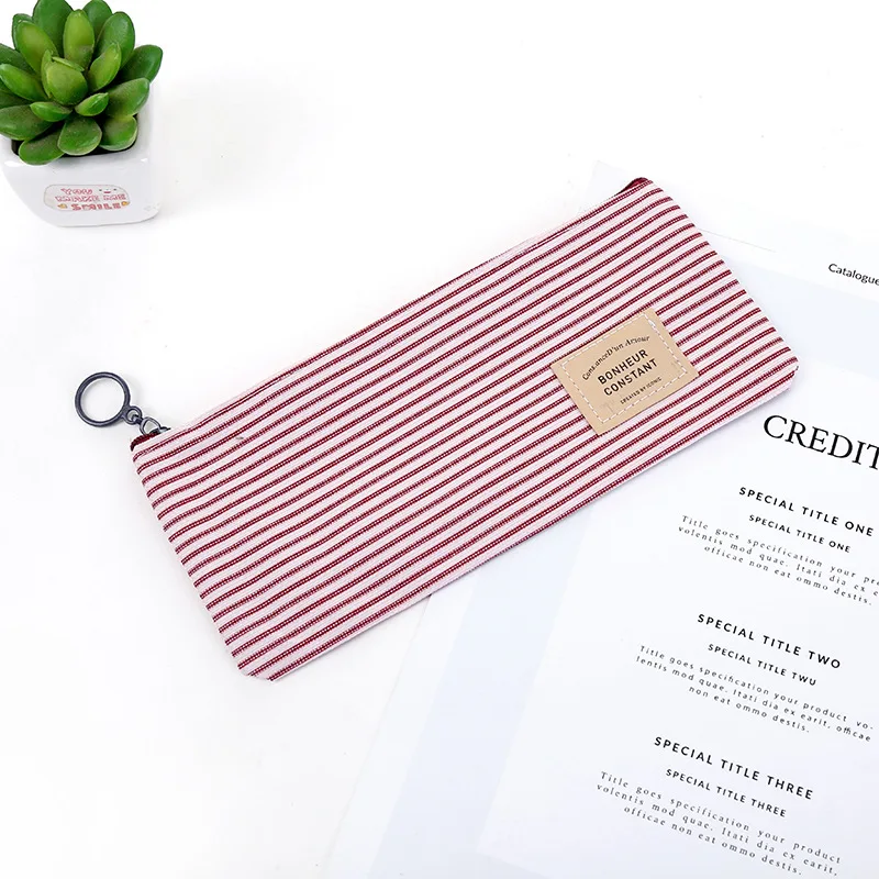 Concise Solid Pencil Case for Girls Boys Student School Pencil Bag Canvas Pencil Box Pencilcase School Supplies Stationery