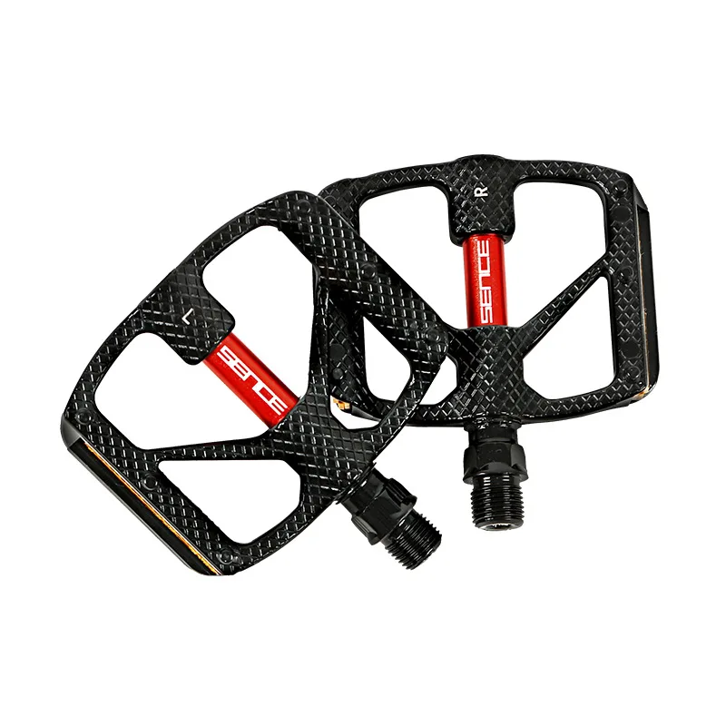 Aluminum alloy antiskid Electric bicycle pedal road bicycle pedal red shaft