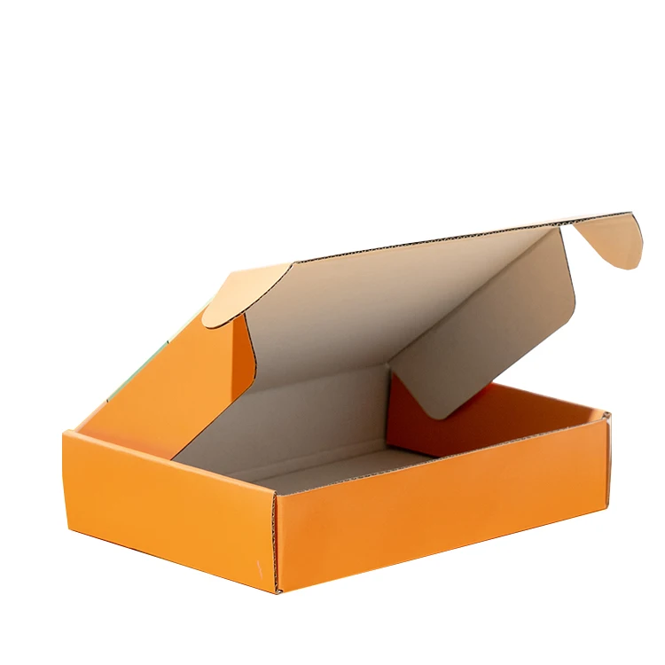 Colorful Mailer box Custom with Logo for Clothing Packaging Corrugated Paper Boxes Orange Color Printing Shipping Boxes