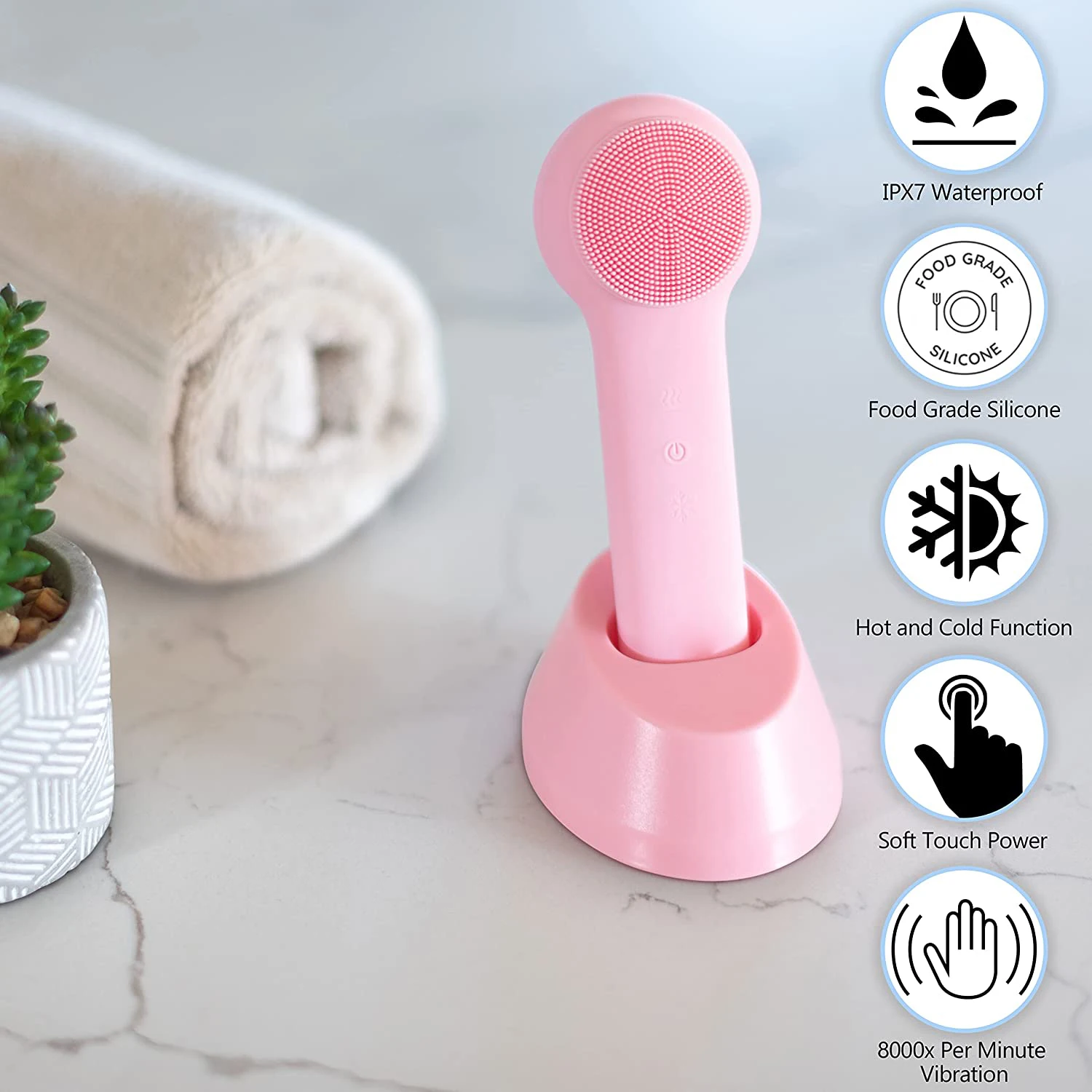 Electric Facial Pore Cleaner Massage Brush Silicone Face Cleansing Brush Skin Care Facial Deep Cleaning Brush