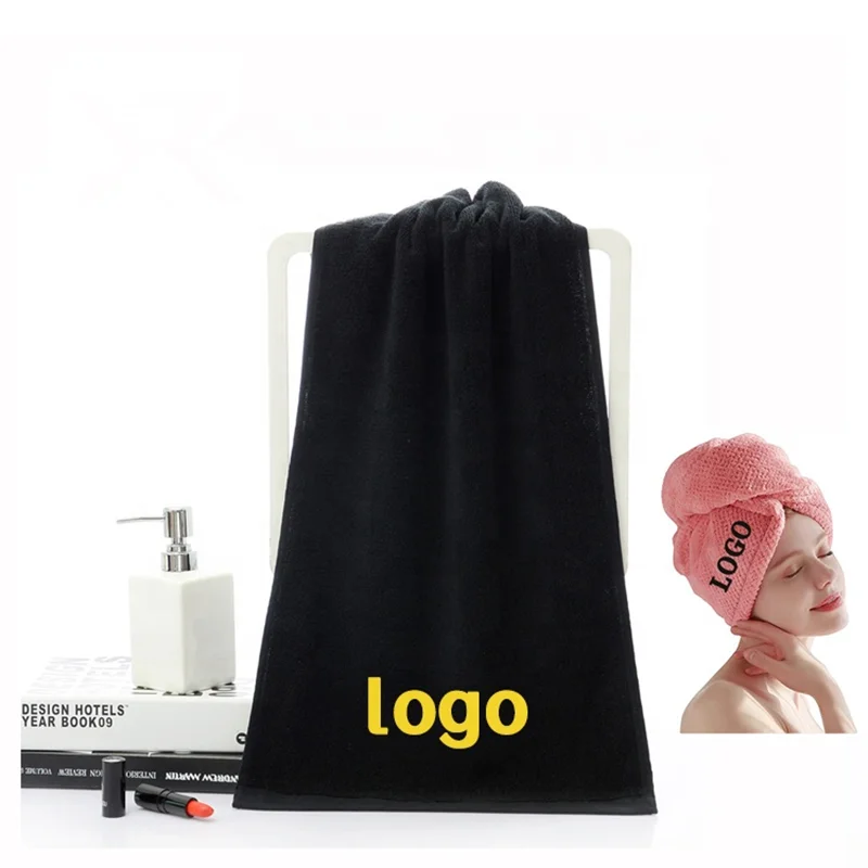 Custom hairdressing towel black towels salon beauty spa towels with logo