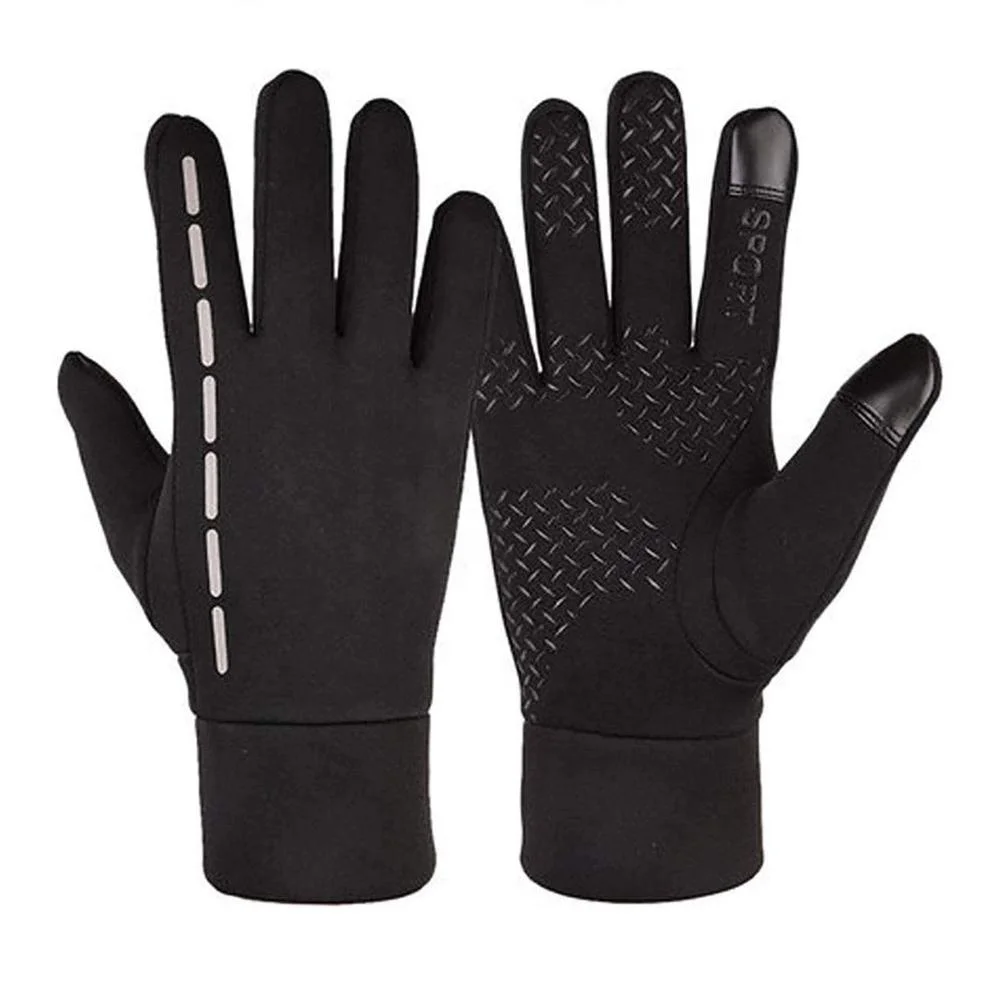 
Mens Running Gloves Black Touchscreen Gloves Power Stretch Lightweight Gloves 