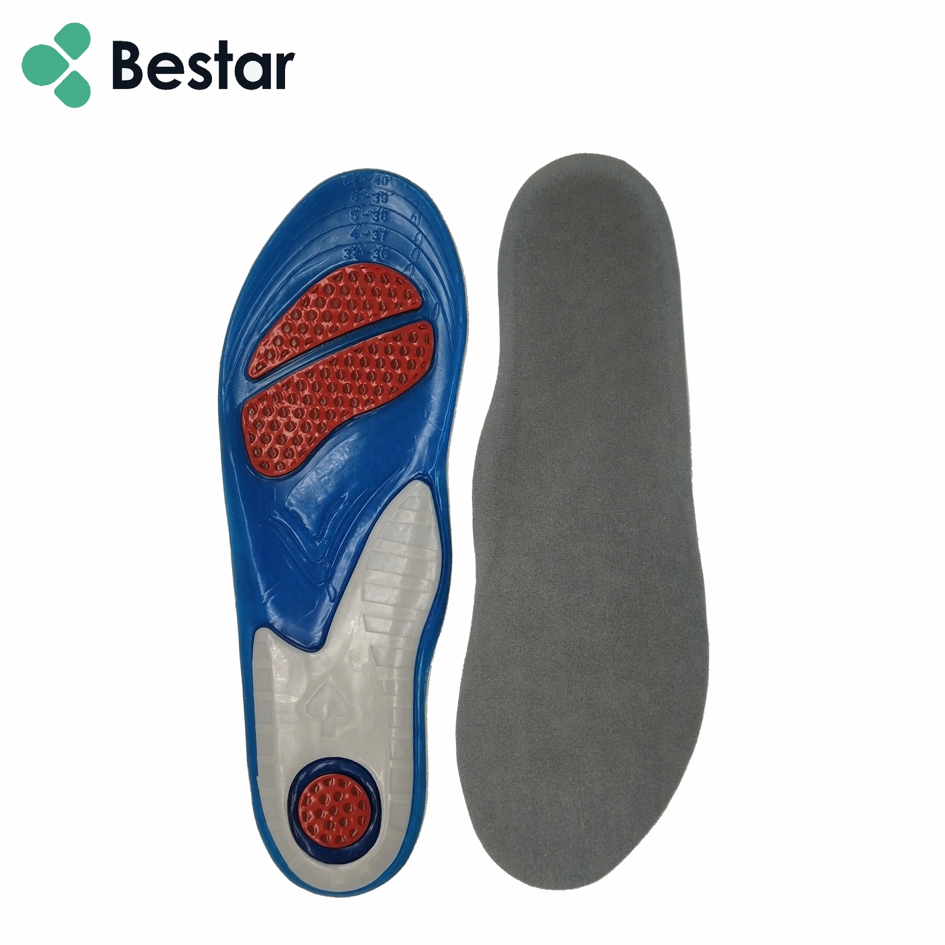 Wholesale and Comfortable High Quality gel Insoles Used for Adult heel arch support tpe gel insole oem sport insole