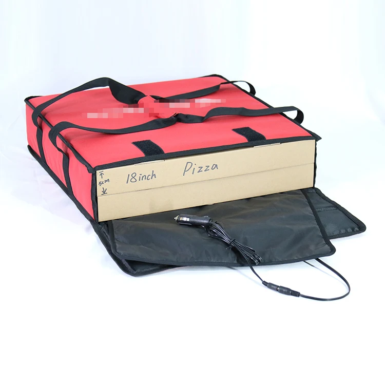 Pizza Delivery Bag Heated 12v Backpack Food Waterproof Foldable Black Pizza Bag Insulate 1pc/poly Bag + Carton
