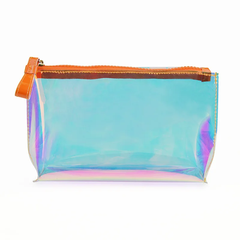Direct Selling New Laser Magic Color PVC Cosmetic Bag Portable Multifunctional Cosmetic Makeup Bag Transparent Rainbow PVC Bag