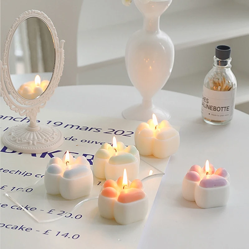 Holiday Gift Multi Aromatherapy Candela Cat Paw Aroma Candle Paraffin Wax Wedding Decoration Diy Set