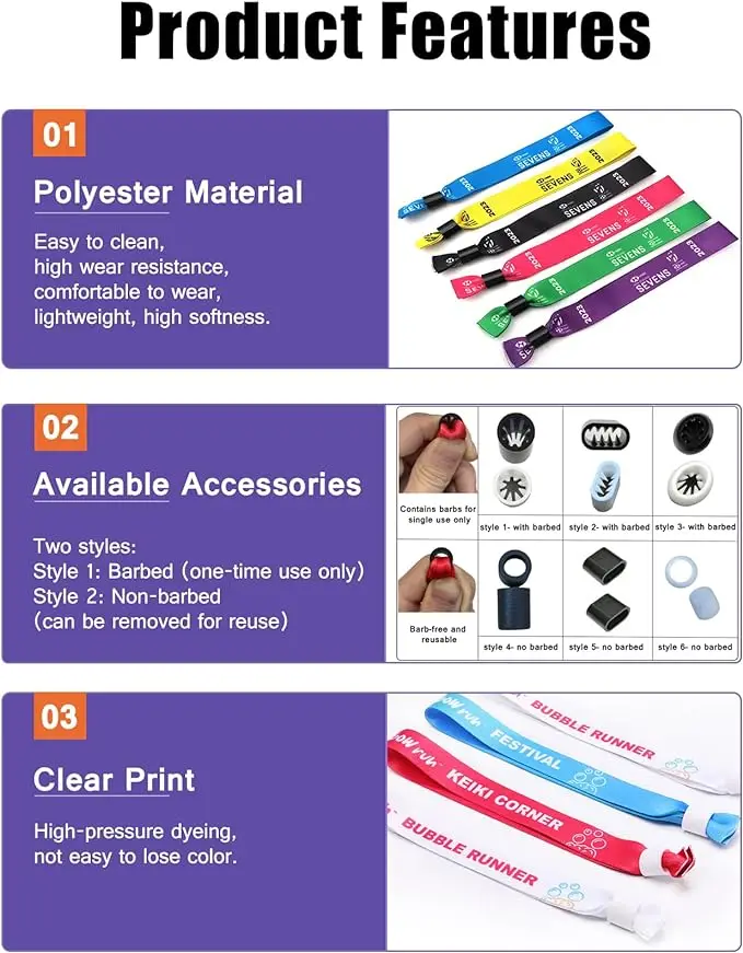 Party Custom Logo Barrel Lock Custom Woven Wristband Jacquard Customized Logo Promotion LX  Wrist Bands 15mm