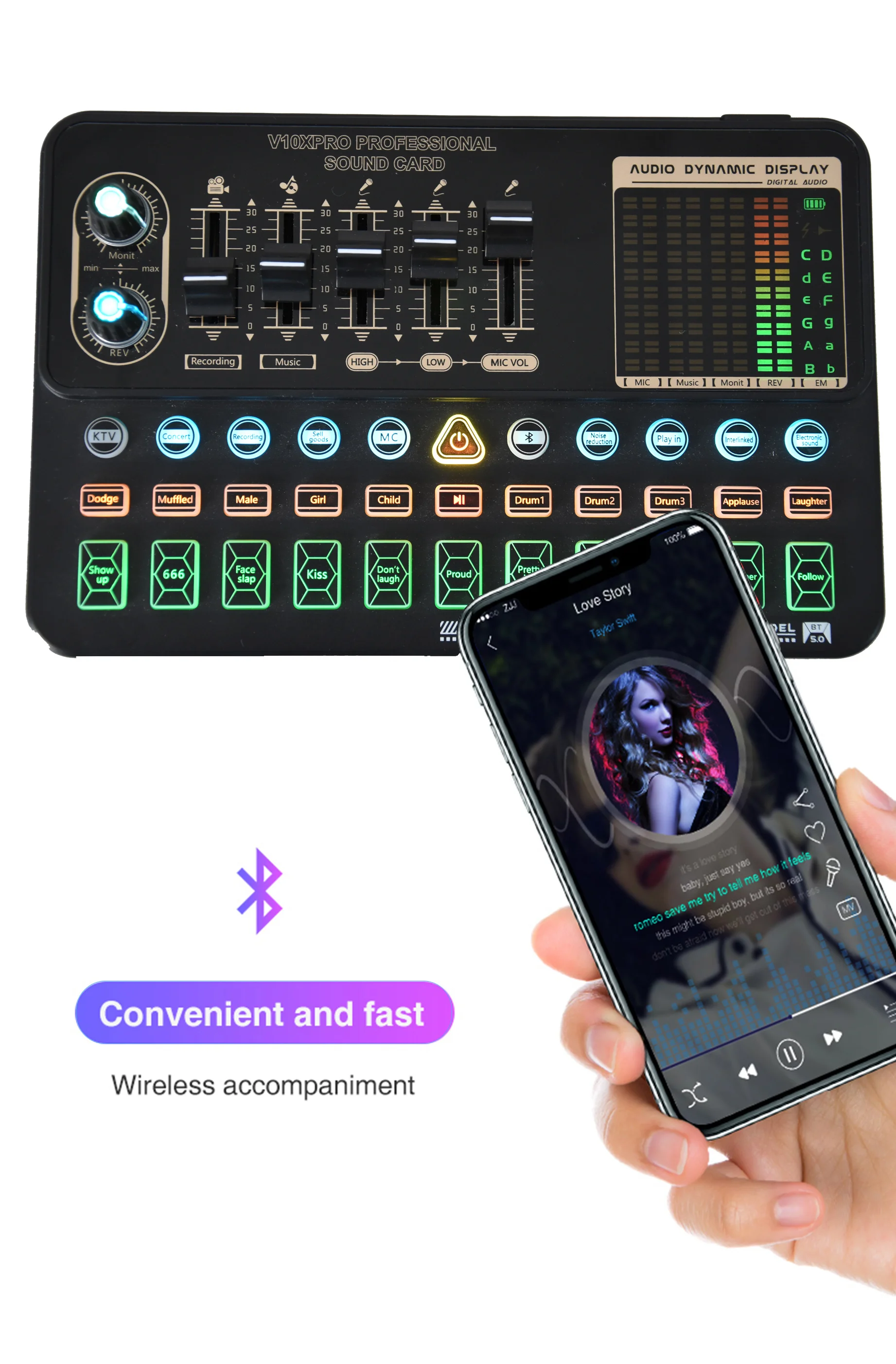 
BM800 Professional Condenser Microphone with Sound Card VE10XPRO Sound Card set for webcast live recording 