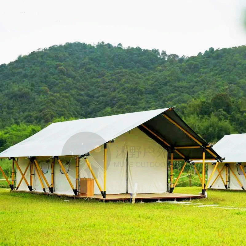 Waterproof PVC Wooden Frame Safari Glamping Tent China Tents Manufacturer