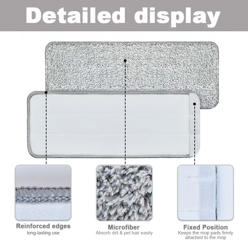 SEQ Household floor cleaner mop head flat mop microfiber cleaning pad wet dry lazy flat mop pads
