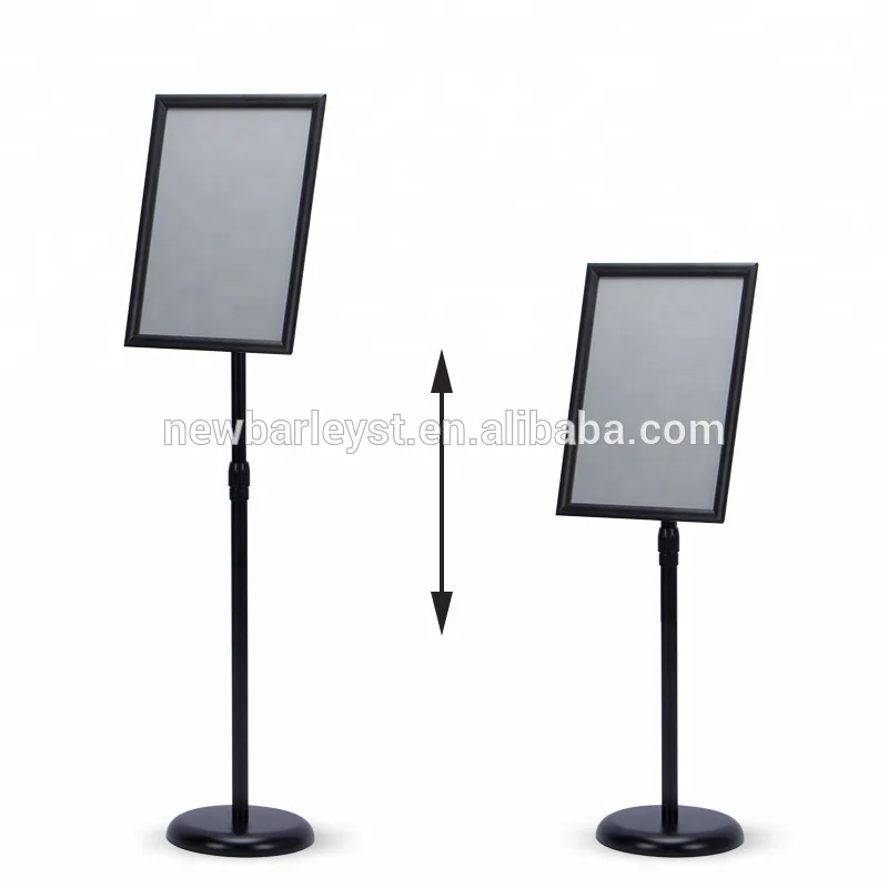 A3/A4 Black aluminum floor display sign stand for menu in restaurant or guide sign in shopping mall