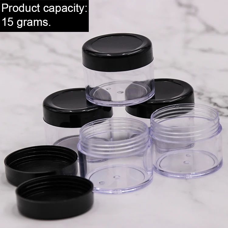 In stock Wholesales 15g portable cream bottle packaging Empty Plastic Face Cream Cosmetic Container lipstick Jar