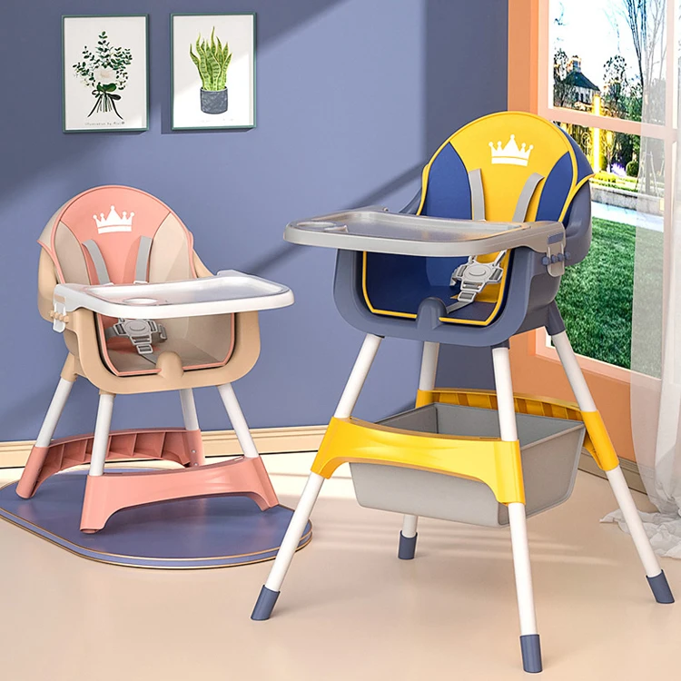 2022 New latest version Portable Foldable Children Dinner Feeding Baby High Chair For Baby Eating