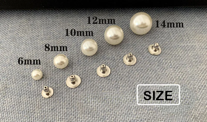 High quality brass nail white plastic bead garment shoe rivets