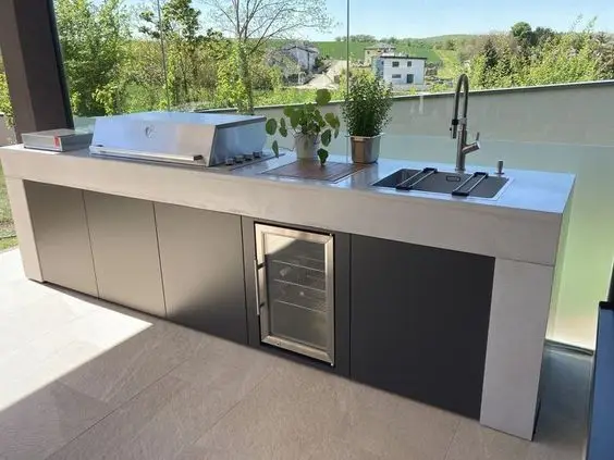 Artisan Backyard High End 304 Stainless Steel Modern Black Outdoor Kitchens With Built-In BBQ