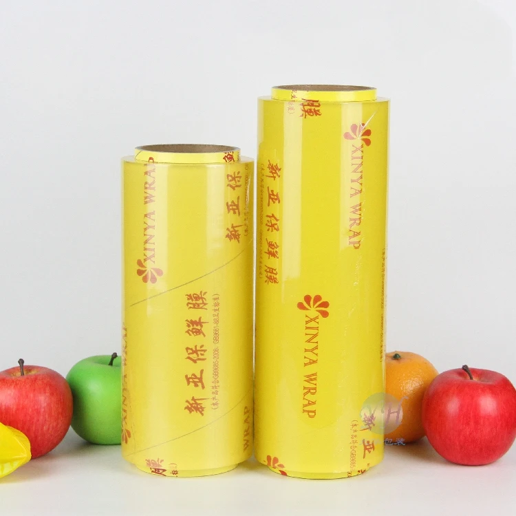 wholesale PVC plastic cling film food wrapping for roll using for fresh keeping