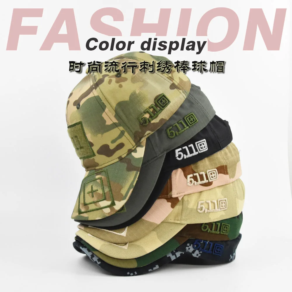 511 Embroidered Camo Mesh Sports Caps Outdoor Adjustable Trucker Hat Breathable Camouflage Baseball Cap