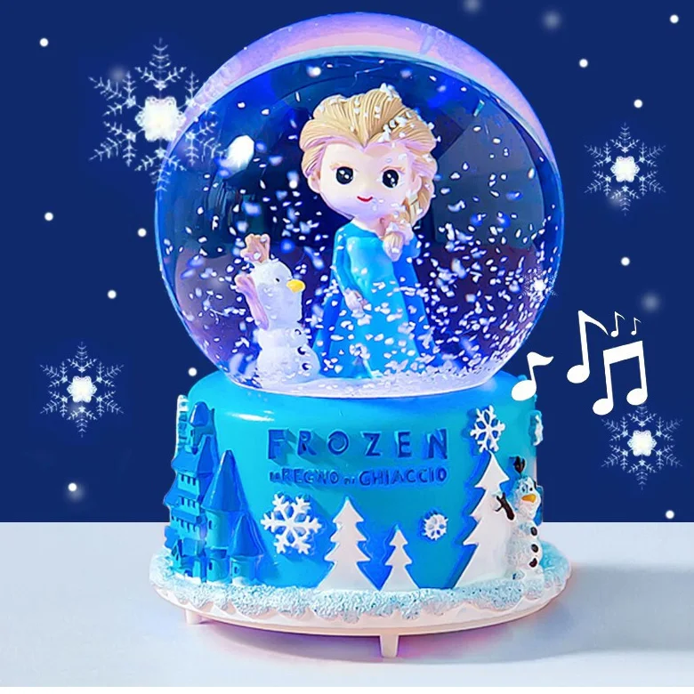 Resin Princess Fairy Tale LED Snow Globe With Music Personalized Musical Glass Snow Globes