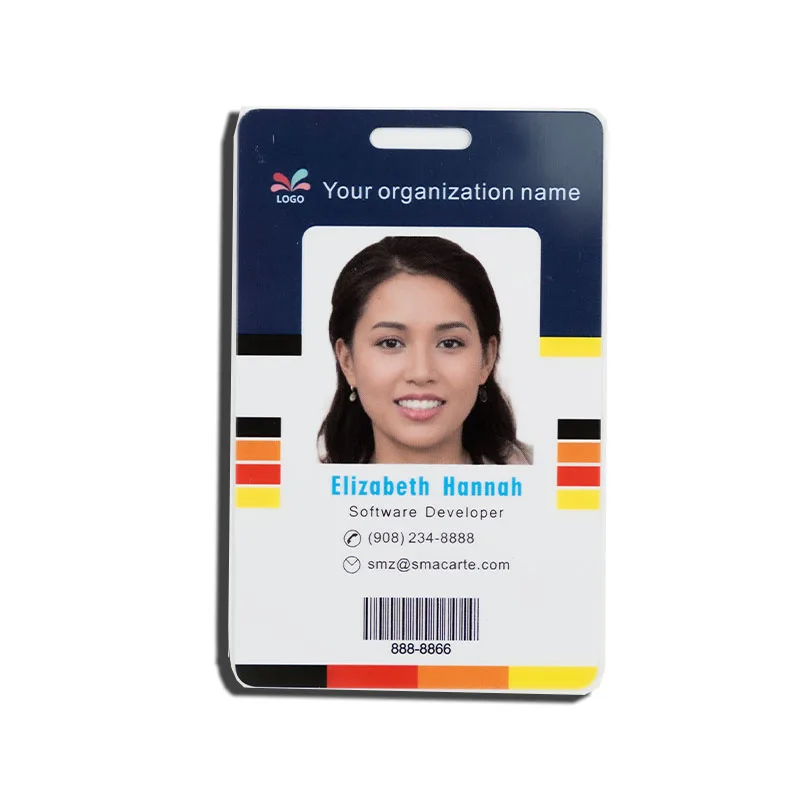 Customized Inkjet Printing Government Student Employee Work Plastic PVC Photo ID Card