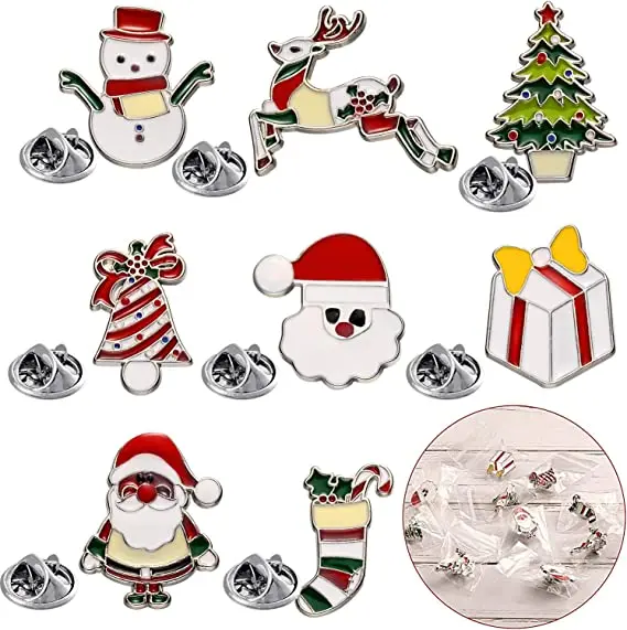 Индивидуальные рождественские броши, алюминиевые металлические эмалевые булавки для одежды, рюкзаки, Рождественская елка с аниме и мультипликационными темами