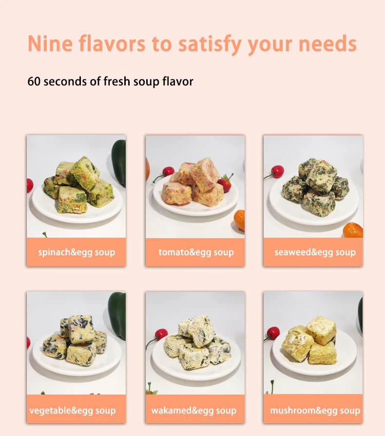 Chinese Healthy Freeze Dried Food Instant Miso Vegetable Egg Soup Bulk Instant Freeze Dried Soup