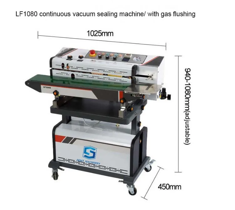 Nitrogen gas flushing continuous band sealer with printing