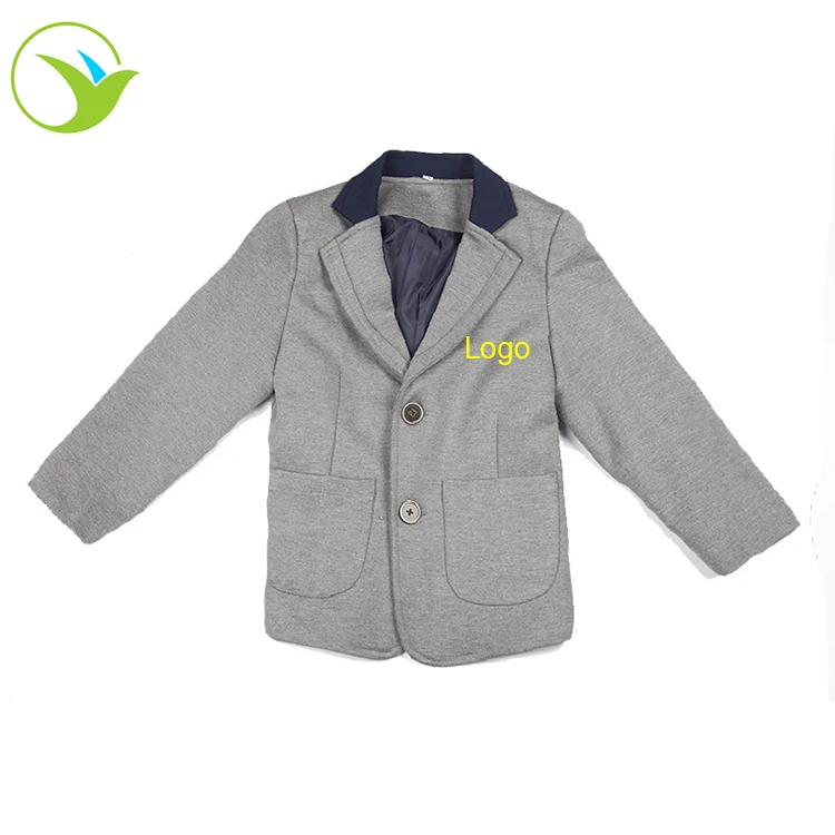
Design uk style fashionable beautiful little grey blazer boys girls primary school uniform for kids 