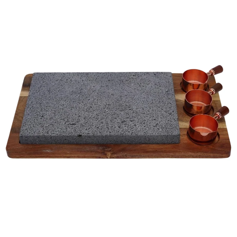 Natural Stone Rock Lava Volcanic Granite Steak Grill Stone Plate Set Hot Stone Grill Cooking Steak Set Steakstone