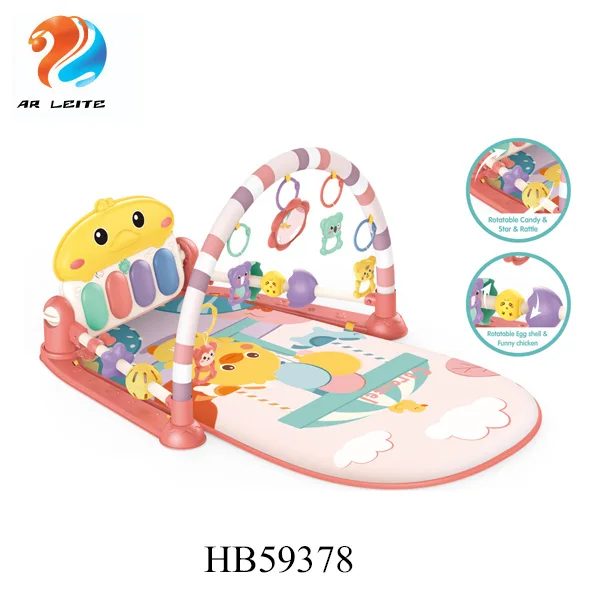 New Design High Quality Popular Kids Fitness Sport Toy with Music and Light Portable Baby Game Blanket Play Mat with Fence