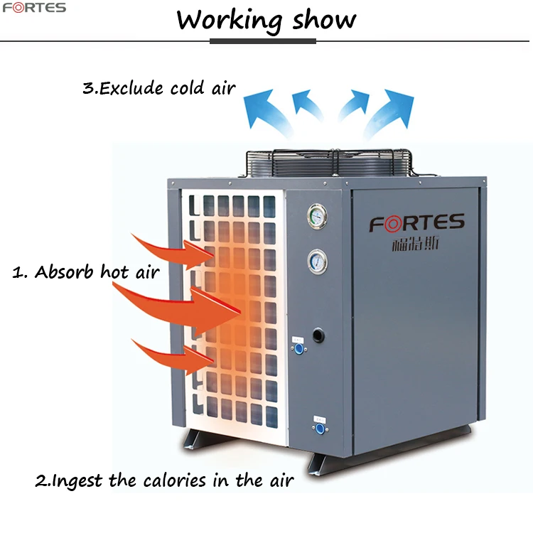 High Temperature Monoblock Air to Water Heat Pump Water Heaters Heating System For hotel, car and commercial