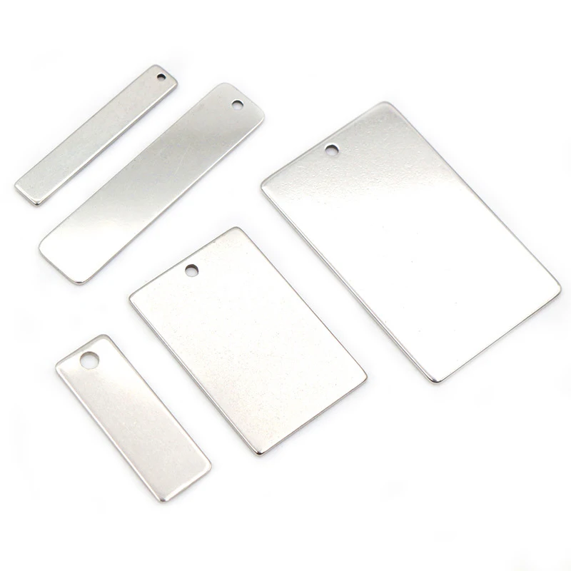 10pc/lot No Fade Charms 316 Stainless Steel Rectangle Charms Connector for Necklace Pendant DIY Jewelry Making Findings