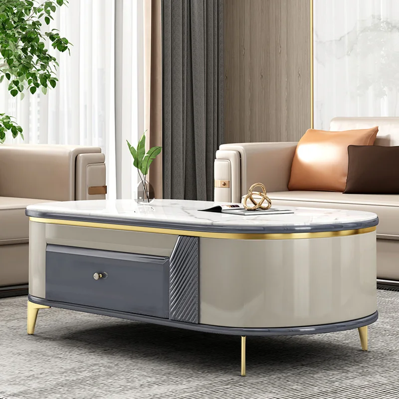 Hot Sale Marble Top Nordic Minimalist Living Room Negotiation Marble Tv Stand And Coffee Table