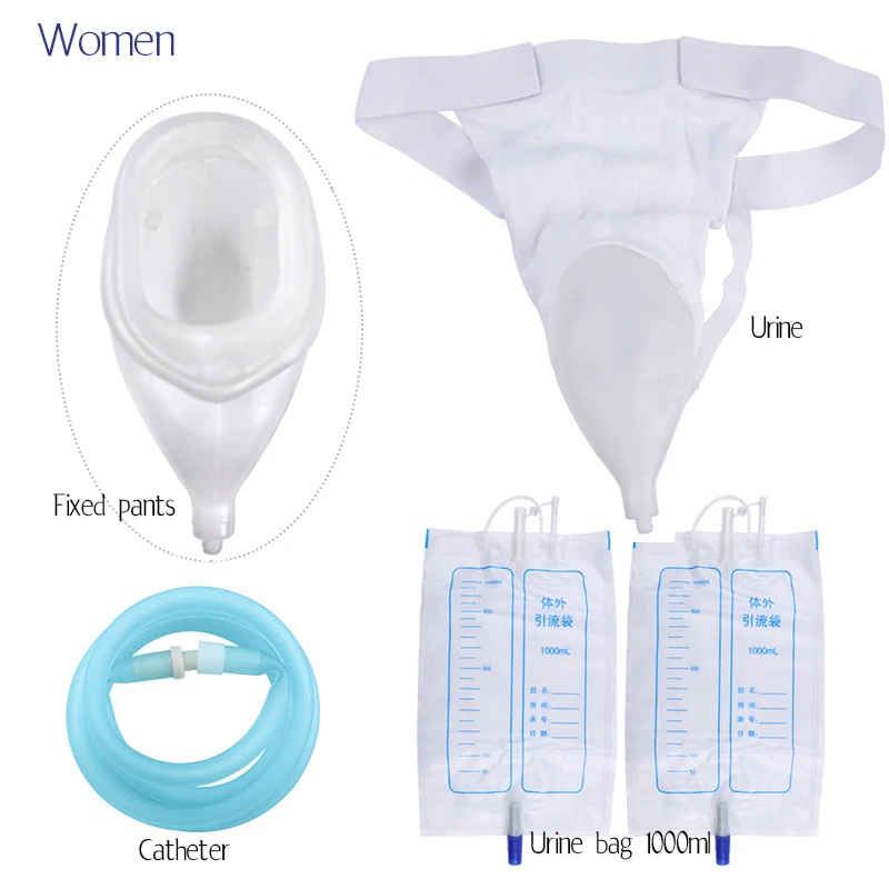 Silicone Urinals Collector with Urine Catheter Bag Device Collector Bag Urine Collector Pants Adult Pee Bag for Elderly