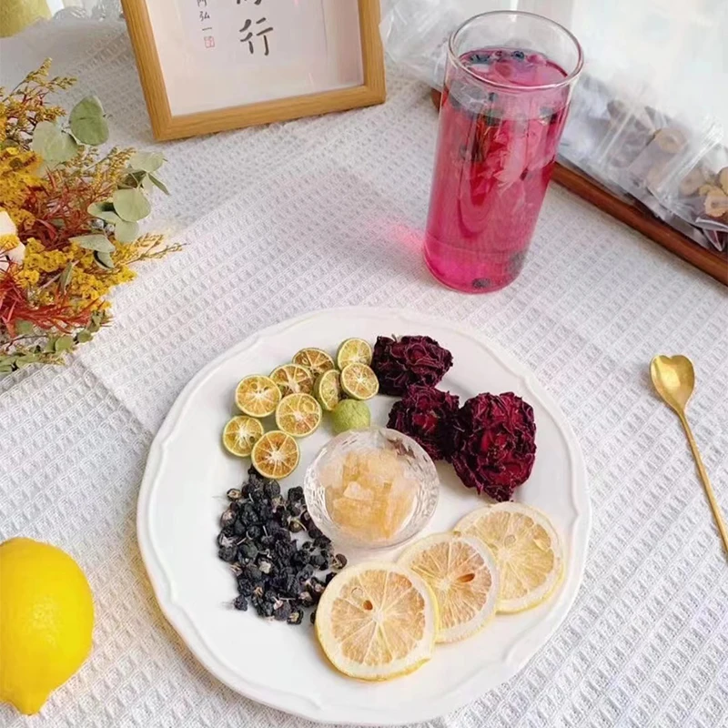 Wholesale Dried Fruit Herbal Tea with Variety of Fruit Tea Blend Chinese Tea Bags Sour Gift Top Kiwi Mason Cup Bottle Box Sweet