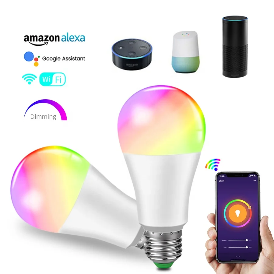 
Cheap Price Smart Wifi Bulb LED Light EU Standard Tuya APP Google Home Amazon Alexa 7W 9W RGB E27 Dimmable LED Lamp Smart Bulbs 