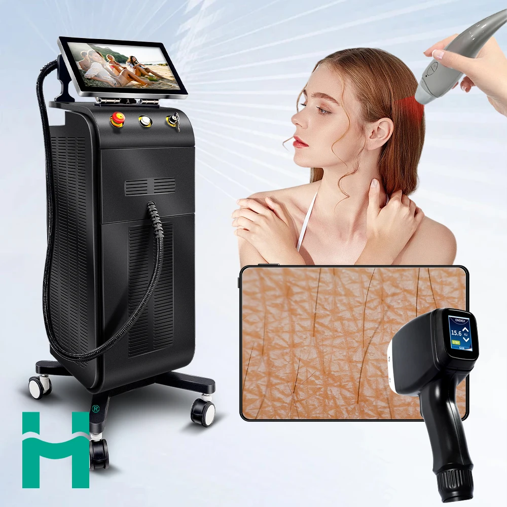 HUAMEI NEW Vertical high power big spot size laser diodo 808 hair removal diode beauty equipment 755 808 1064 nm