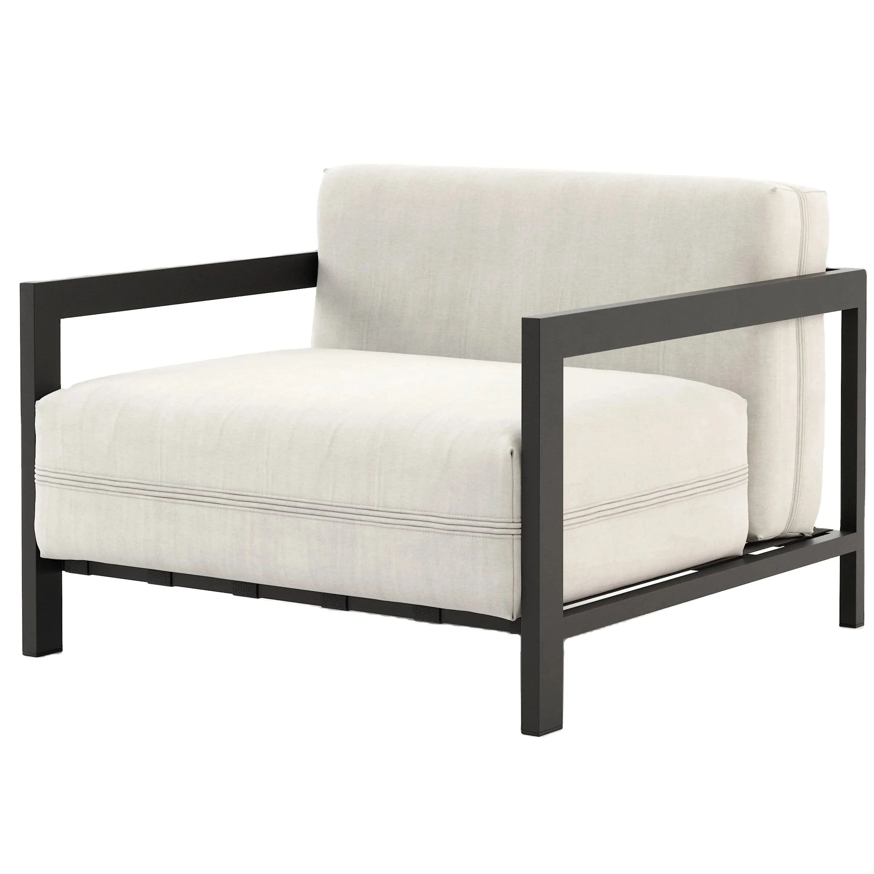 Modern garden outdoor furniture metal one seat sofa  for Courtyard