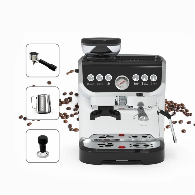 Real manufacture single serve milk coffee brewing machine manual espresso maker grinder for business