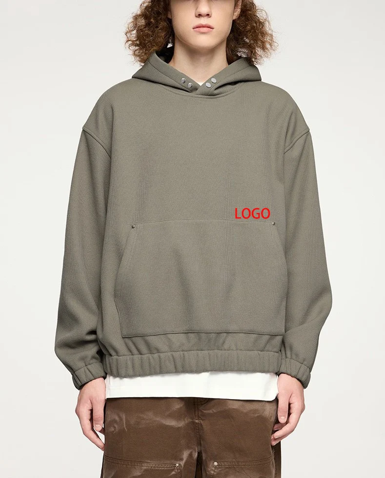 OEM High Quality Elegant 340grams Thick Cotton Fleece Oversized Warm and Comfortable Mens Custom Print Embroidery Hoodies