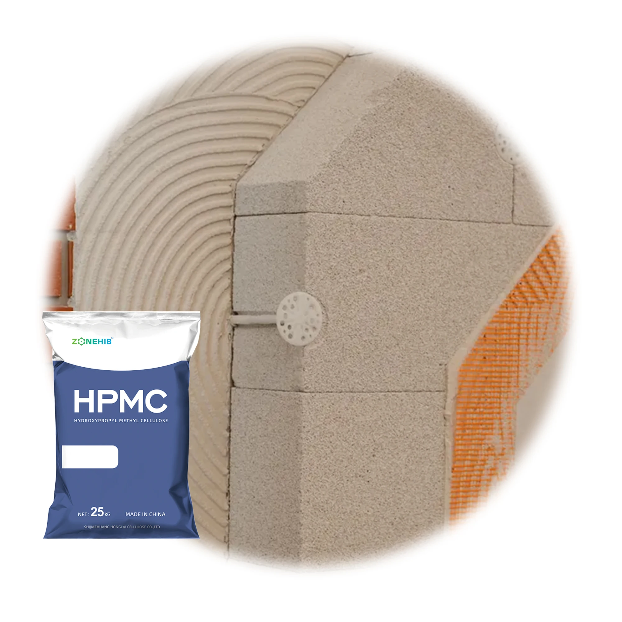 Low Ash High Water  Retention Hydroxpropyl Methyl Cellulose Ether Powder For External Thermal  Insulation Finishing System