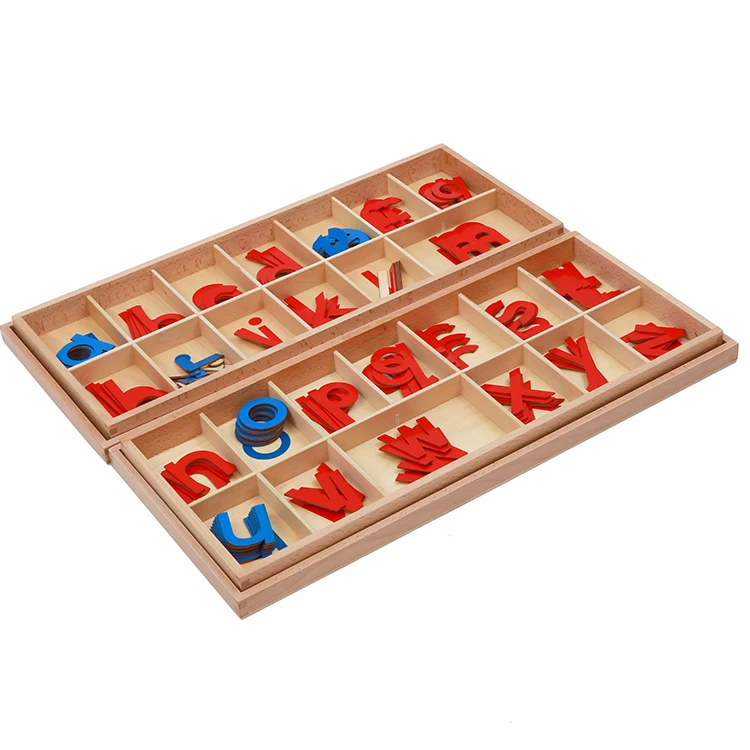 Kids Language Set Wooden Montessori Material Early Childhood Educational Toys Large Arabic Movable Alphabet