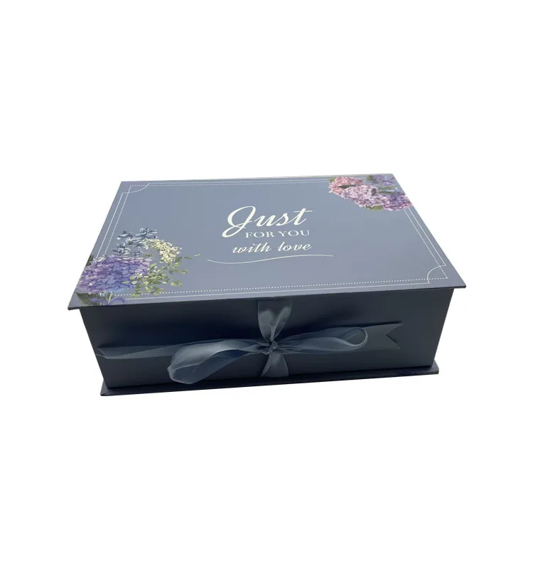 New Design Custom Own Logo Wedding Favors Candy Cookie Chocolate Gift Box for Clothing Swimwear Dress with Ribbon Closure