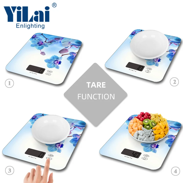 Waterproof glass surface digital electronic kitchen weight egg food scale chicken weight glass with LCD display