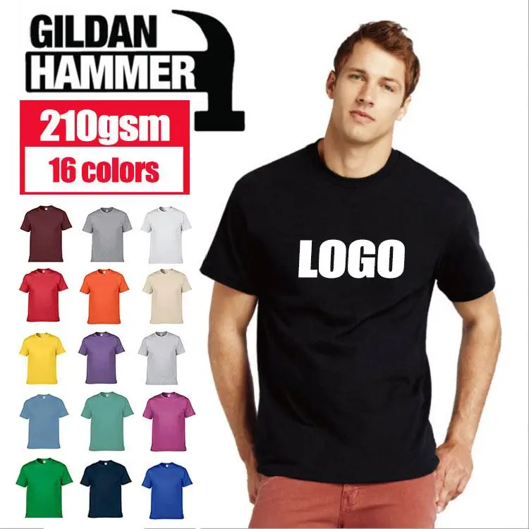 Trade Assurance 1 Color Logo 220 Gsm Cotton T Shirt Sweat Absorbing 220 Gsm Cotton T Shirt