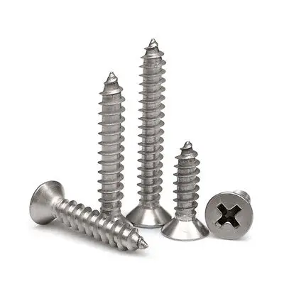 Inch Stainless Steel Cross Recessed Countersunk Head Wood Screws