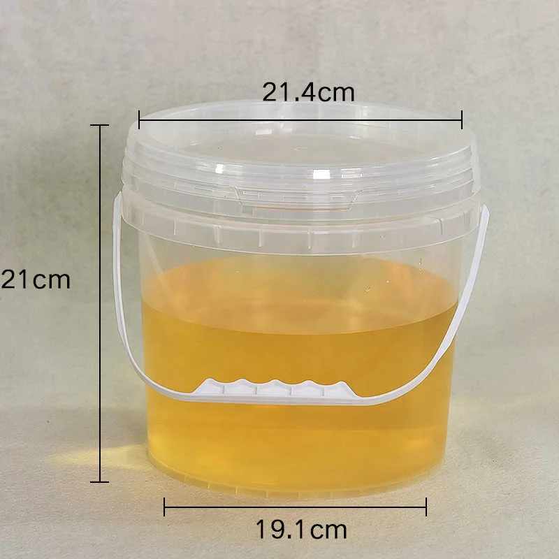 5L прозрачное ведро с крышкой Круглое пластиковое