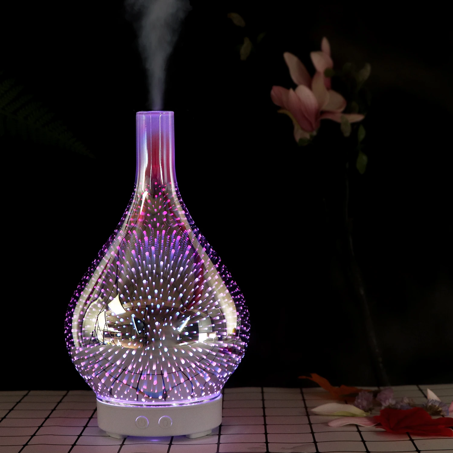 7 Changing Color LED Light 100ML Glass Aroma Diffuser 3D Essential Oil Aroma Difuser Perfume Scent Air Diffuser