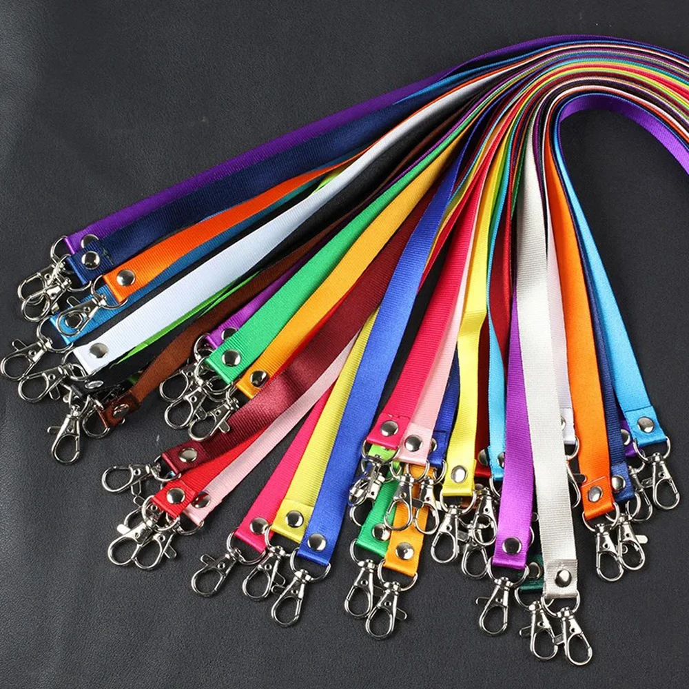Id Card Badge Mobile Phone Neck Lanyard Fabric Nylon Strap Keychain Rope Satin Polyester Custom Crossbody Plain Blank Lanyards