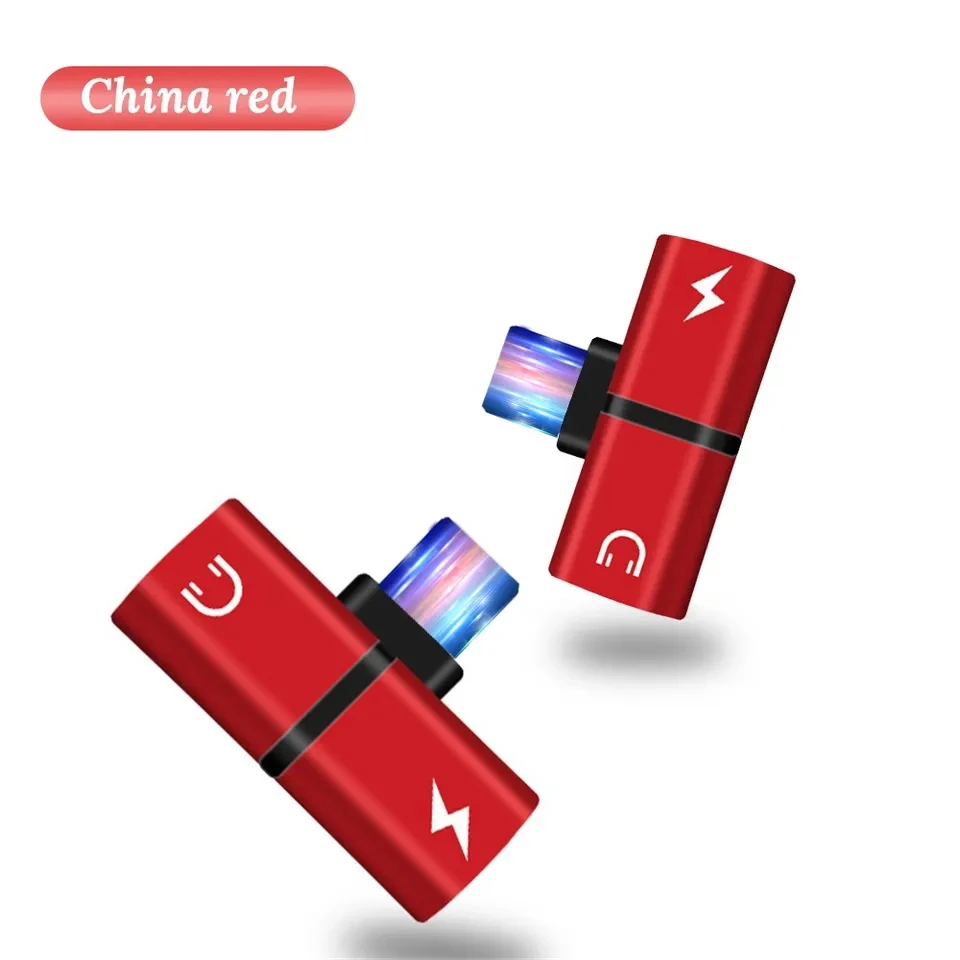 Factory Outlet Multiple Colour 2 in 1 Earphone and Charging Converter for iPhone Wireless Lighting Headphone Splitter