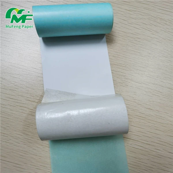 Blue sticker paper 57 *30 mm 57 * 40 mm direct thermal label rolls 4m length with blue color image for Hand holder printer
